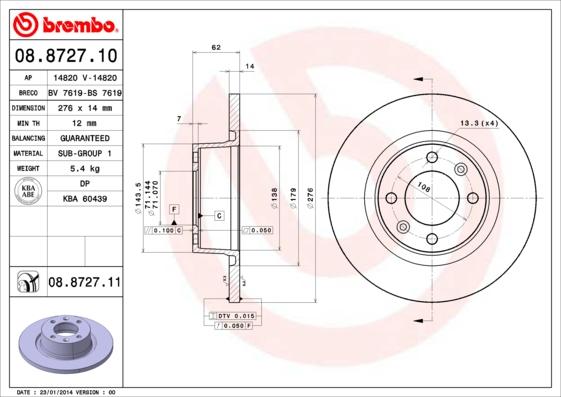 Breco BS 7619 - Гальмівний диск autozip.com.ua