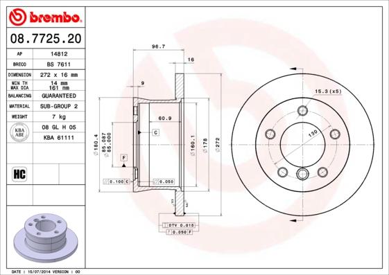 Breco BS 7611 - Гальмівний диск autozip.com.ua