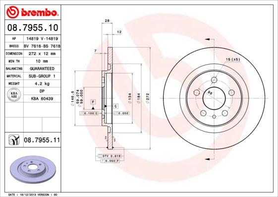 Breco BS 7618 - Гальмівний диск autozip.com.ua