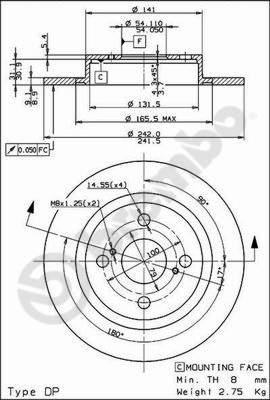 Breco BS 7613 - Гальмівний диск autozip.com.ua