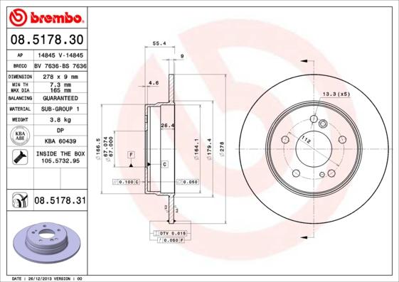 Breco BS 7636 - Гальмівний диск autozip.com.ua