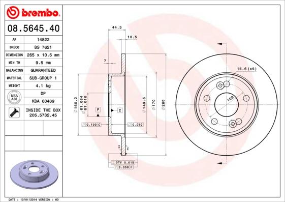 Breco BS 7621 - Гальмівний диск autozip.com.ua