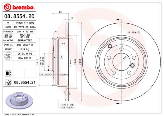 Breco BS 7674 - Гальмівний диск autozip.com.ua