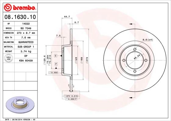 Breco BS 7049 - Гальмівний диск autozip.com.ua