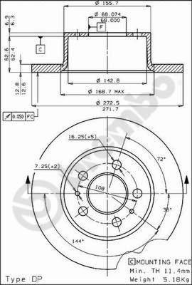 Breco BS 7057 - Гальмівний диск autozip.com.ua