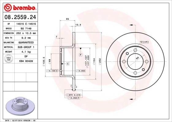 Breco BS 7149 - Гальмівний диск autozip.com.ua