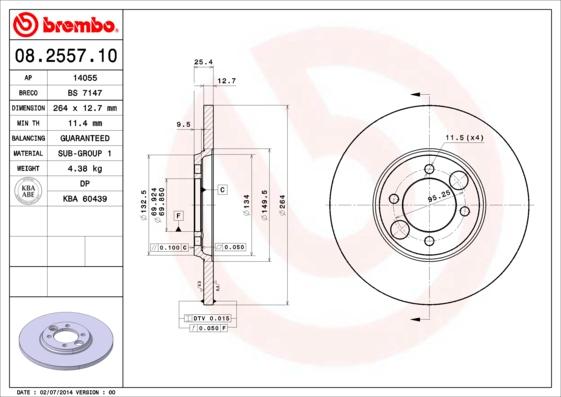 Breco BS 7147 - Гальмівний диск autozip.com.ua