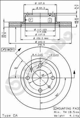 Breco BS 7870 - Гальмівний диск autozip.com.ua