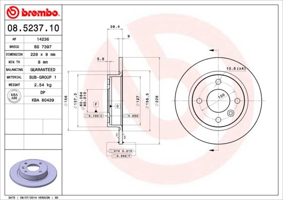 Breco BS 7397 - Гальмівний диск autozip.com.ua