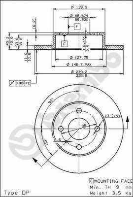 Breco BS 7300 - Гальмівний диск autozip.com.ua