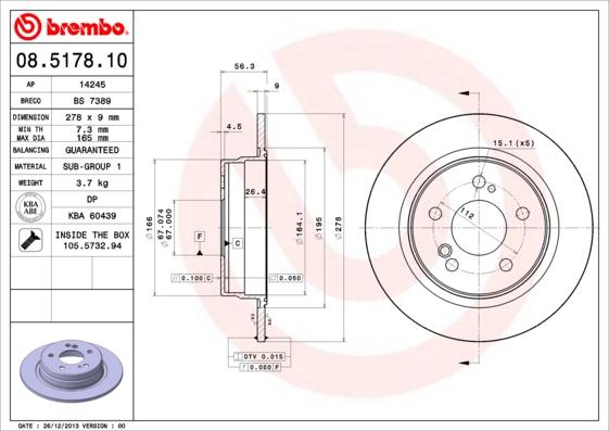 Breco BS 7389 - Гальмівний диск autozip.com.ua