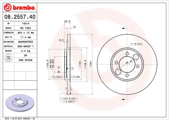 Breco BS 7384 - Гальмівний диск autozip.com.ua