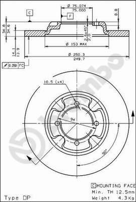 FOMAR Friction FO 2750 - Гальмівний диск autozip.com.ua