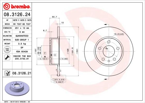 Breco BS 7337 - Гальмівний диск autozip.com.ua