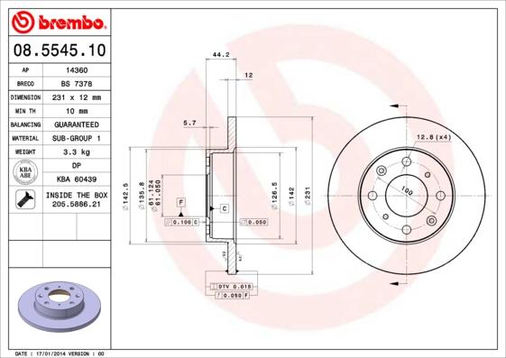 Breco BS 7378 - Гальмівний диск autozip.com.ua