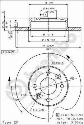 Breco BS 7254 - Гальмівний диск autozip.com.ua