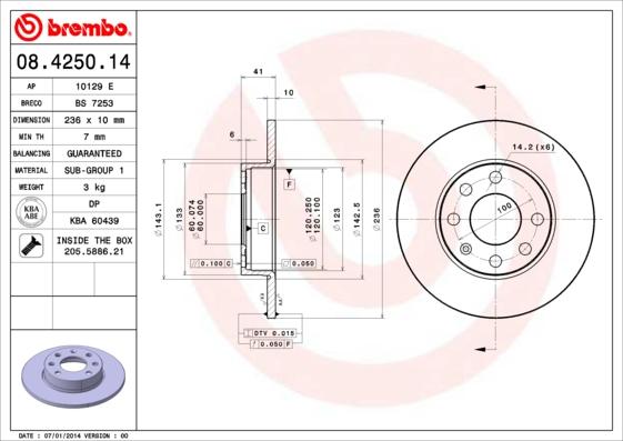 Breco BS 7253 - Гальмівний диск autozip.com.ua