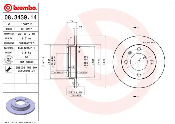 Breco BS 7207 - Гальмівний диск autozip.com.ua