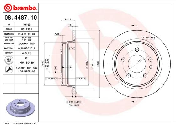 Breco BS 7281 - Гальмівний диск autozip.com.ua