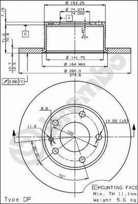 Breco BS 7220 - Гальмівний диск autozip.com.ua