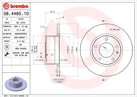 Breco BS 7279 - Гальмівний диск autozip.com.ua