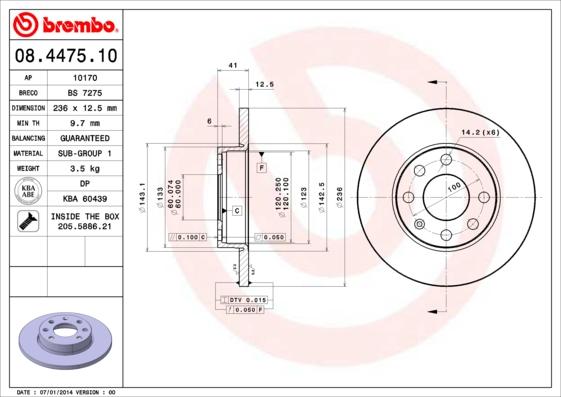 Breco BS 7275 - Гальмівний диск autozip.com.ua