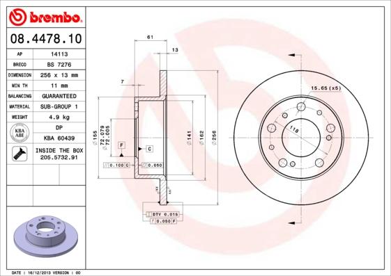 Breco BS 7276 - Гальмівний диск autozip.com.ua