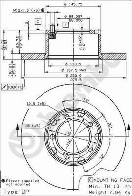 Breco BS 7272 - Гальмівний диск autozip.com.ua