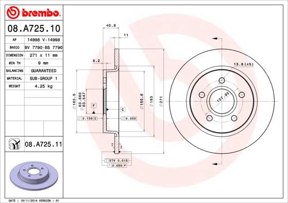 Breco BS 7790 - Гальмівний диск autozip.com.ua