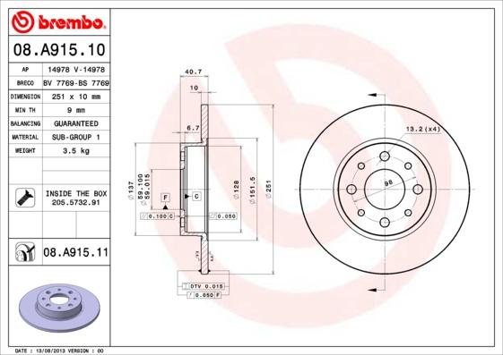 Breco BS 7769 - Гальмівний диск autozip.com.ua