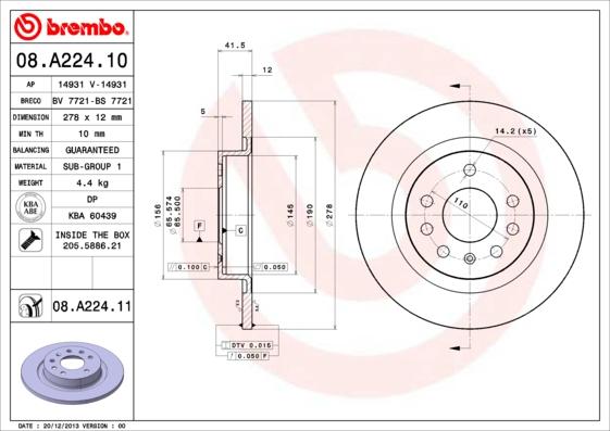 Breco BS 7721 - Гальмівний диск autozip.com.ua