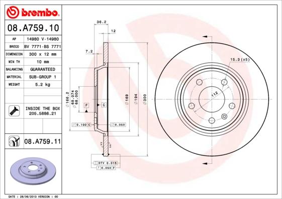 Breco BS 7771 - Гальмівний диск autozip.com.ua