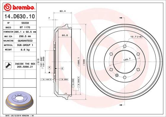 Breco BT1170 - Гальмівний барабан autozip.com.ua