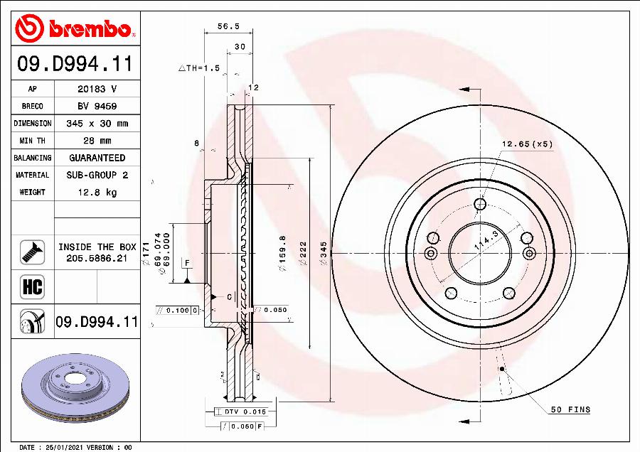 Breco BV 9459 - Гальмівний диск autozip.com.ua