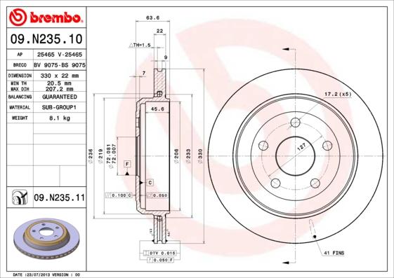 Breco BV 9075 - Гальмівний диск autozip.com.ua