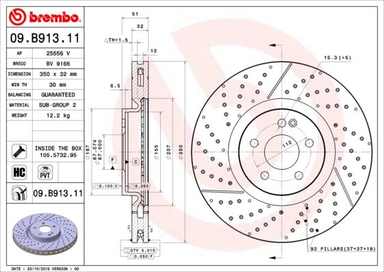 Breco BV 9166 - Гальмівний диск autozip.com.ua