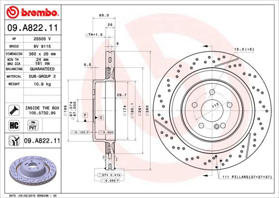 Breco BV 9115 - Гальмівний диск autozip.com.ua