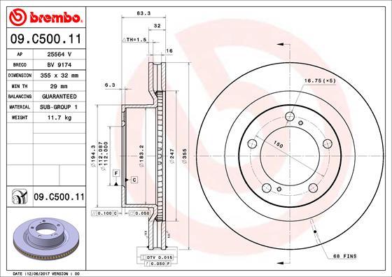 Breco BV 9174 - Гальмівний диск autozip.com.ua