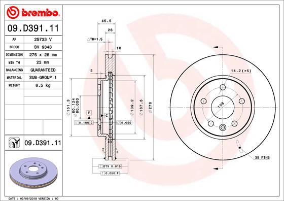 Breco BV 9343 - Гальмівний диск autozip.com.ua