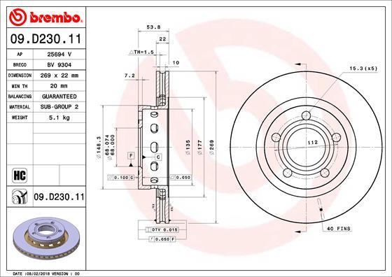 Breco BV 9304 - Гальмівний диск autozip.com.ua