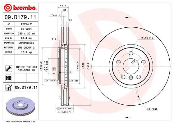 Breco BV 9334 - Гальмівний диск autozip.com.ua