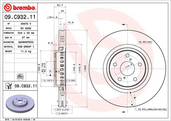 Breco BV 9285 - Гальмівний диск autozip.com.ua