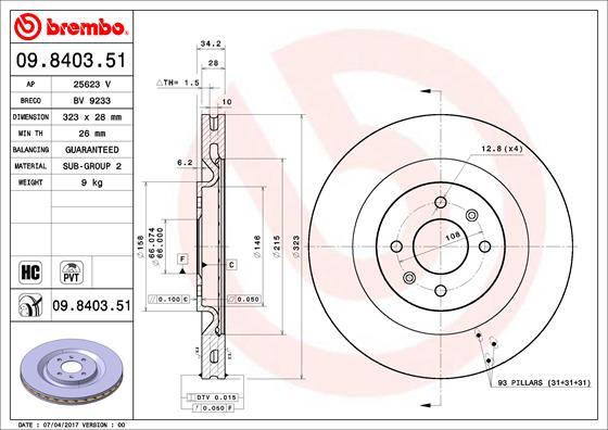 Breco BV 9233 - Гальмівний диск autozip.com.ua