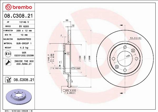 Breco BV 6293 - Гальмівний диск autozip.com.ua
