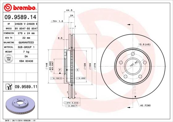 Breco BV 8547 - Гальмівний диск autozip.com.ua