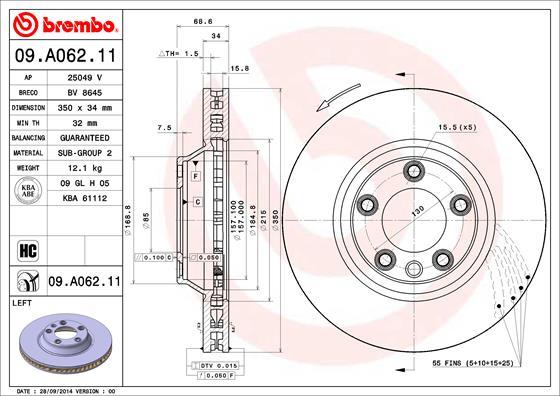 Breco BV 8645 - Гальмівний диск autozip.com.ua