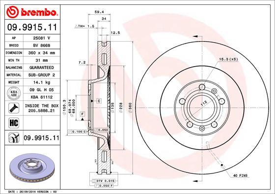 Breco BV 8668 - Гальмівний диск autozip.com.ua