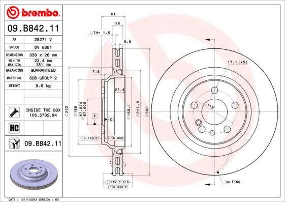 Breco BV 8881 - Гальмівний диск autozip.com.ua