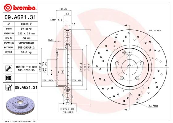 Breco BV 8870 - Гальмівний диск autozip.com.ua