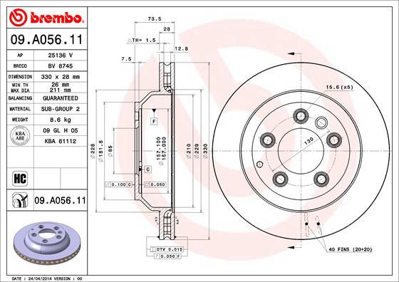 Breco BV 8745 - Гальмівний диск autozip.com.ua